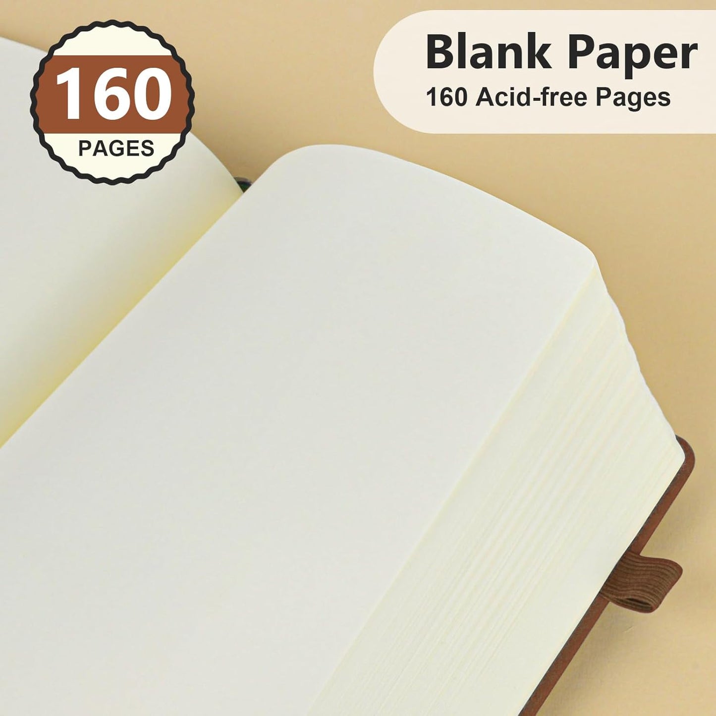 PERCUN Graph Paper Notebook, 160 Pages Grid Journal for women & men, A5 Hardcover Leather Graphing Notebook for School, Work, Travel, Note Taking 5.9”x8.5” (Black)