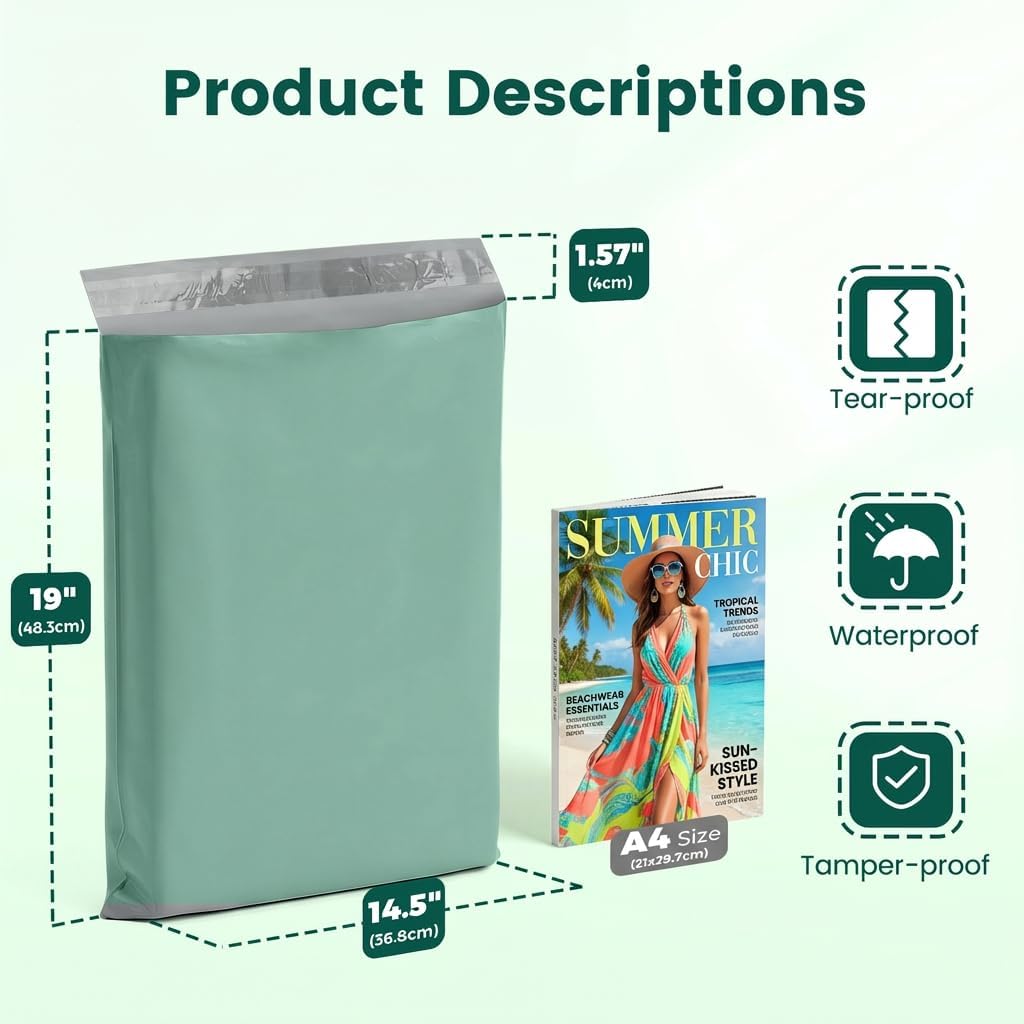 Metronic Poly Mailers 10x13 100 Pcs | Small Shipping Bags for Clothing | Mailing Bags for Small Business, Shipping Envelopes,Packing Bags in Black