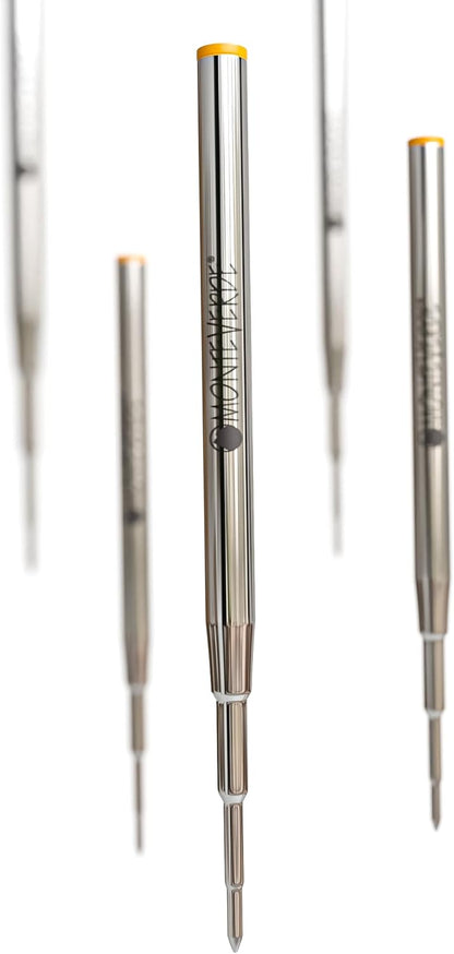 Monteverde USA Capless Ceramic Gel Refills to Fit Montblanc Ballpoint Pens, Fine Point Black Ink, Converts to Capless Rollerball, 2-Pack (M132BK)