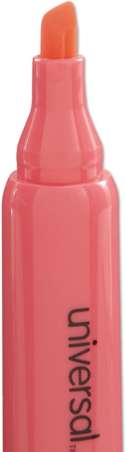 Universal 08865 Desk Highlighter, Chisel Tip, Fluorescent Pink, Dozen