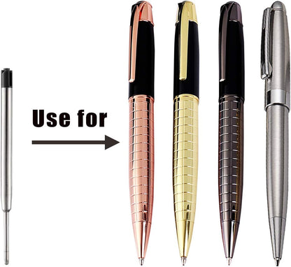 Obacle Ballpoint Pen Refills Black, 1.0mm Medium Point Smooth Writing for Ballpoint Pens, Black Ink, 3.85inch (9.8cm), 10 Pack (Black)