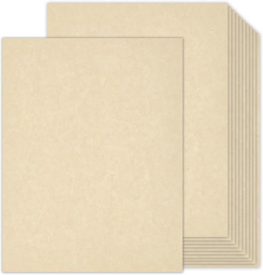 100 Sheets Cream Parchment Paper, Goefun Off White Parchment Cardstock 8.5 x 11, 65lb Cover (180 gsm) Ivory Blank Certificate Paper Cardstock for Invitations, Crafts, Menus, DIY Cards