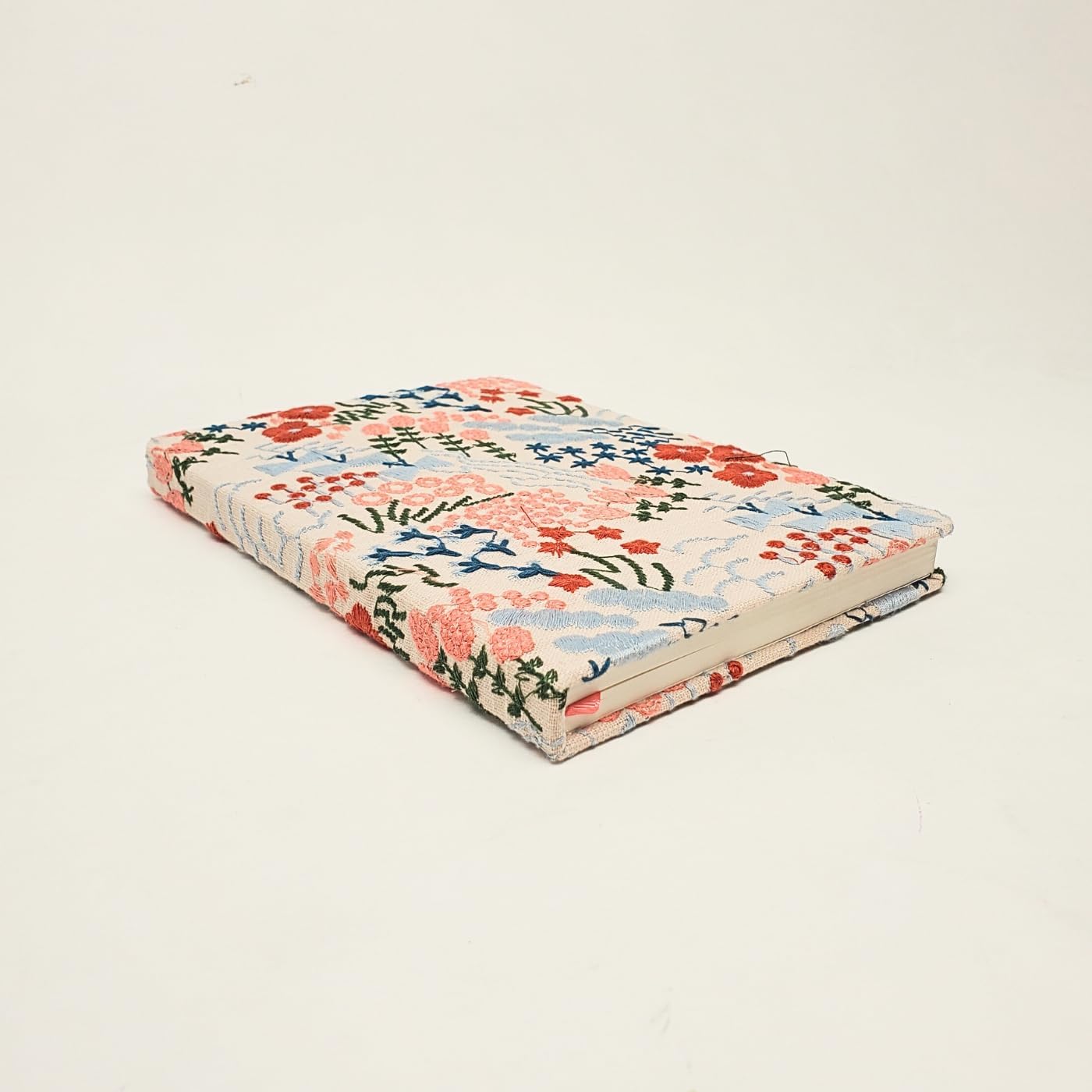 Lady Jayne Embroidered Canvas Hardcover Journal with 192 Lined Pages, 6” x 8.5” – Flower Market Poppy (83289)