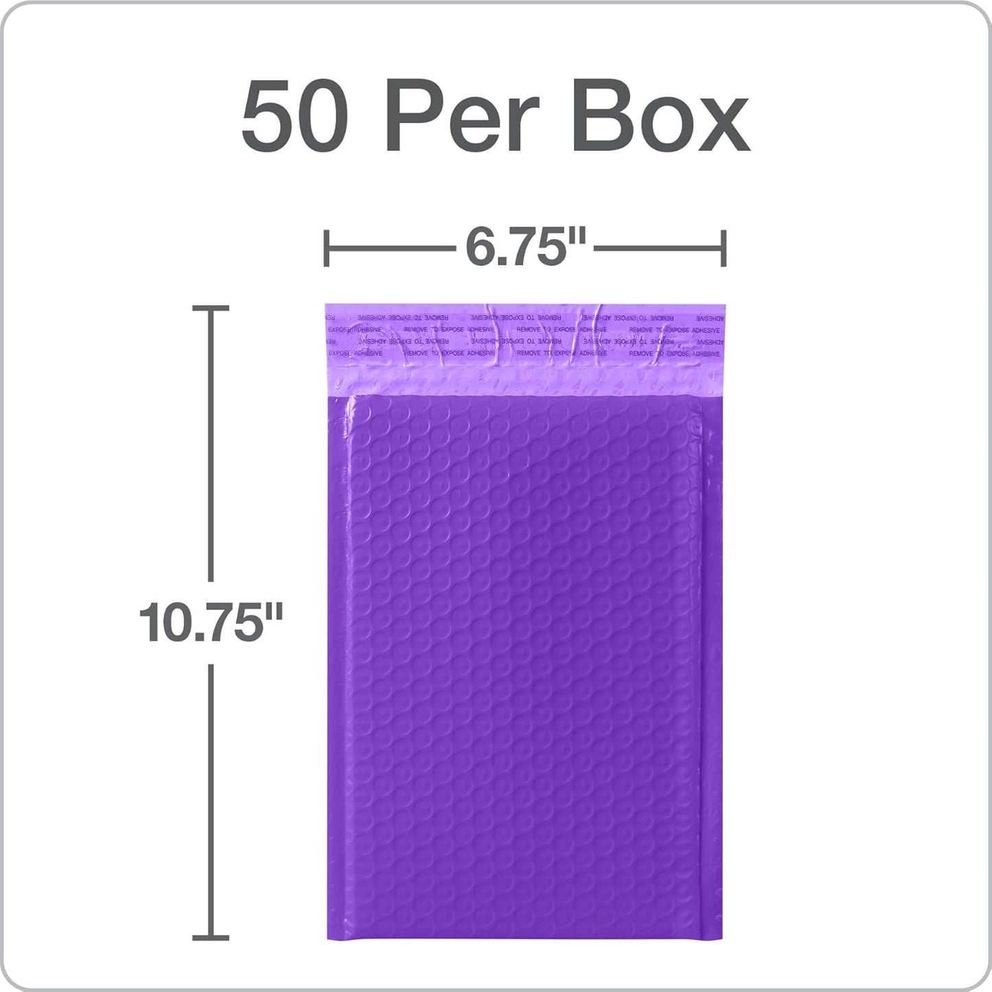 Quality Park Bubble Mailers, 6 x 9 Inch, White Poly Mailers, Padded Envelopes, Shipping Envelopes, Water Resistant, Self Seal, 50 Per Box (QUA85856), Plastic