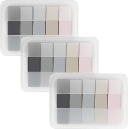 Essex Wares - 300 Pieces - Transparent Sticky Notes Tabs with Case - 5 Light Pastel Colors - 3 Cases - 1.8" x 0.4" - 60 Pieces - Pop Up Index Tabs - Book Flags for Annotating - Book Sticky Tabs