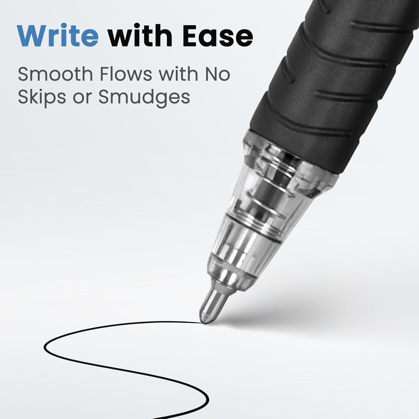 Sooez 40 Pack Bulk Pens Ballpoint, Smooth Writing Pens with Soft Grip, Retractable Black Ink Pens, Medium Point 1.0mm Pen for Journaling, Ballpoint Pen Office Supplies for Nurse, Server, Note Taking