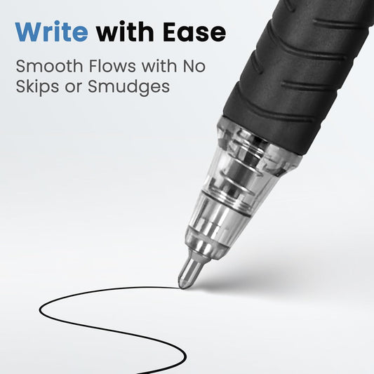 Sooez 40 Pack Bulk Pens Ballpoint, Smooth Writing Pens with Soft Grip, Retractable Black Ink Pens, Medium Point 1.0mm Pen for Journaling, Ballpoint Pen Office Supplies for Nurse, Server, Note Taking