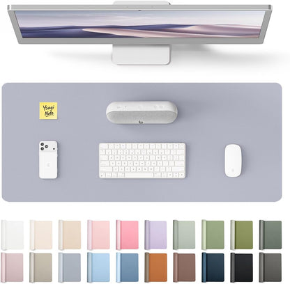 YSAGi Leather Desk Pad Protector, Large Mouse Pad, Non-Slip PU Leather Desk Blotter, Waterproof Writing Pad for Office and Home (31.5" x 15.8", Eggshell) - Colors B