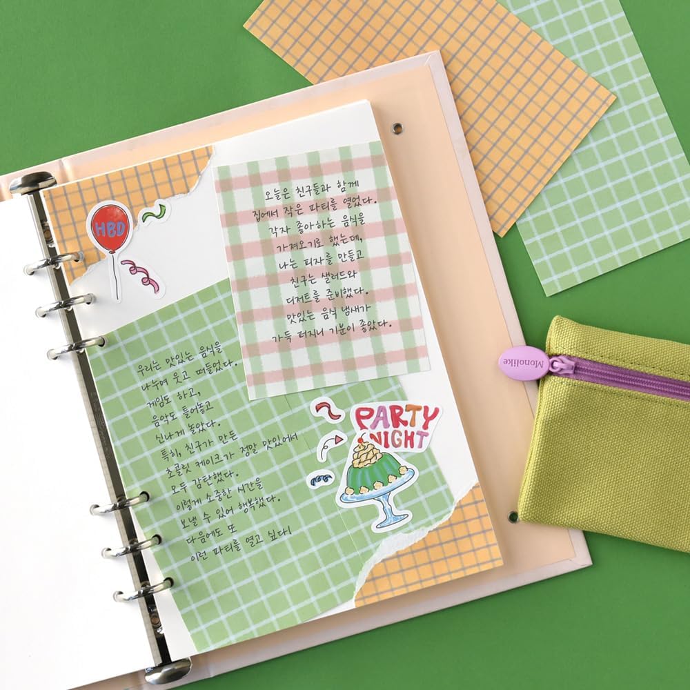 Monolike Memopad Memories design B SET - 4 Packs, 4 Different Designs, 100 Sheets Per Pad, Total 400 Sheets, Note pads, Writing pads, 3.15 x 4.17 Inches