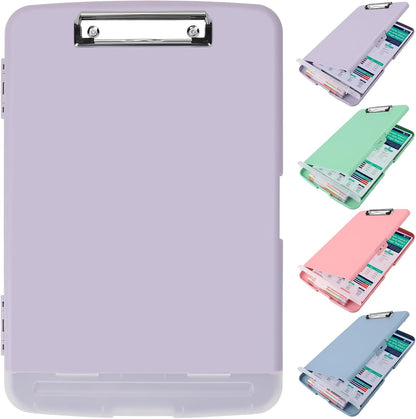 SFLHHDM Purple Clipboard, Clip Boards 8.5x11, Teacher Clipboards with Storage, Plastic Clipboard with Pen Holder, Clipboards Storage for Women Teachers Work, School & Office Supplies