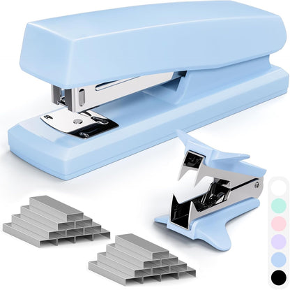Pink Office Stapler, 25 Sheet Capacity with 2000 Staples and Staple Remover, Desktop Stapler,Pink Office Supplies for Students and Office Clerks