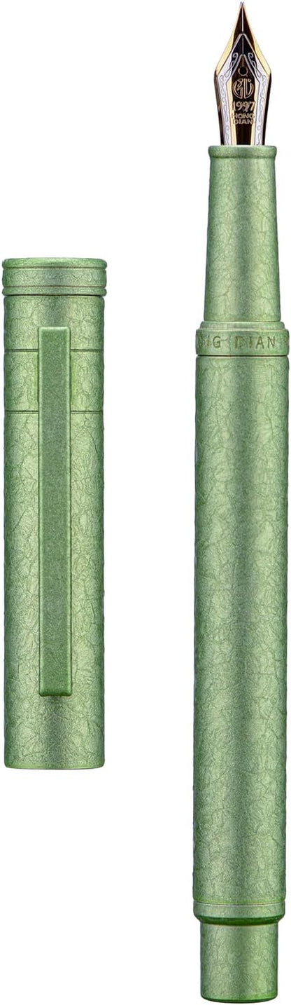 Hongdian Matte Black Forest Rollerball Pen with Schmidt Black Ink Refill, Classic Design with Metal Case for Business Signature