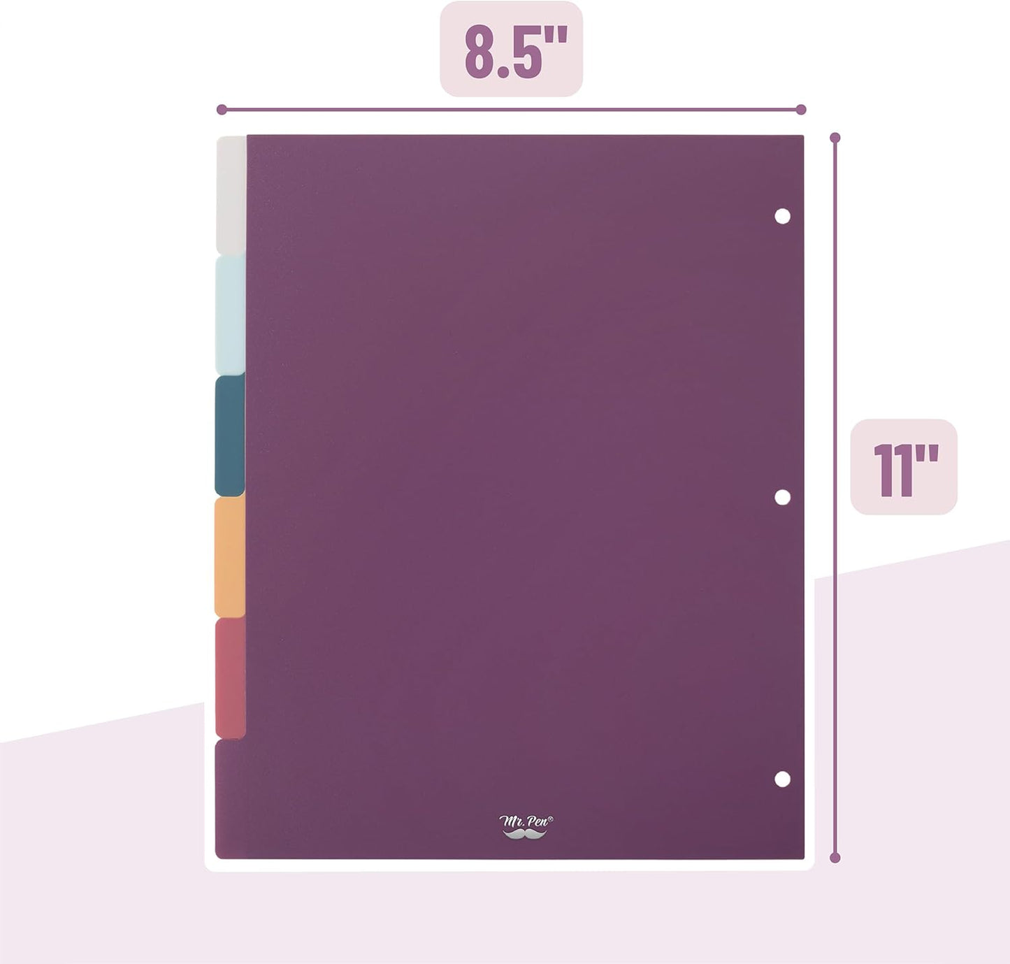 Mr. Pen- Binder Dividers, 6 Tab Dividers, Pack of 2 Sets (12 Dividers Total), Dividers