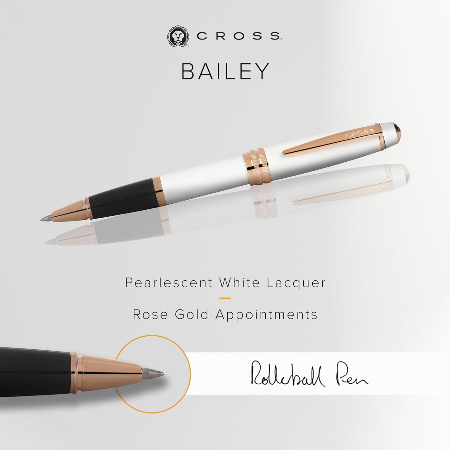 Cross Bailey Matte Red Lacquer Rollerball Pen - Refillable Pen for Smooth Writing - Well-Balanced, Distinctive Design - Easy Handling - Comfortable Grip - Gift-Ready Black Ink