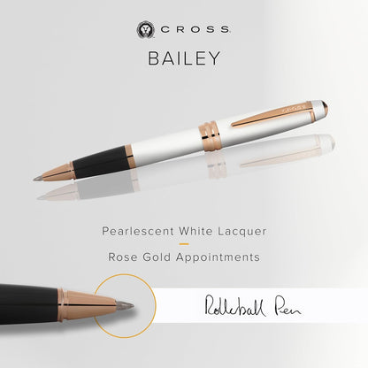 Cross Bailey Matte Red Lacquer Rollerball Pen - Refillable Pen for Smooth Writing - Well-Balanced, Distinctive Design - Easy Handling - Comfortable Grip - Gift-Ready Black Ink