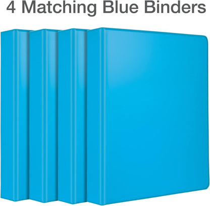 Oxford® 3 Ring Binders, Binders for School and Office, Durable 2 inch D Rings, Holds 540 Sheets, ClearVue™ Presentation Binder, Green, 4PK