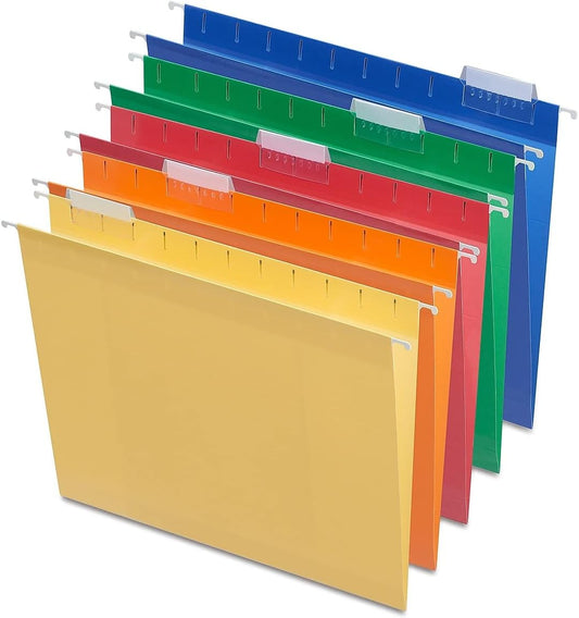 Staples Hanging File Folders, Letter Size, 2" Expansion, 1/5‑Cut Tabs, Standard Green – Durable Everyday Filing, 25‑Pack