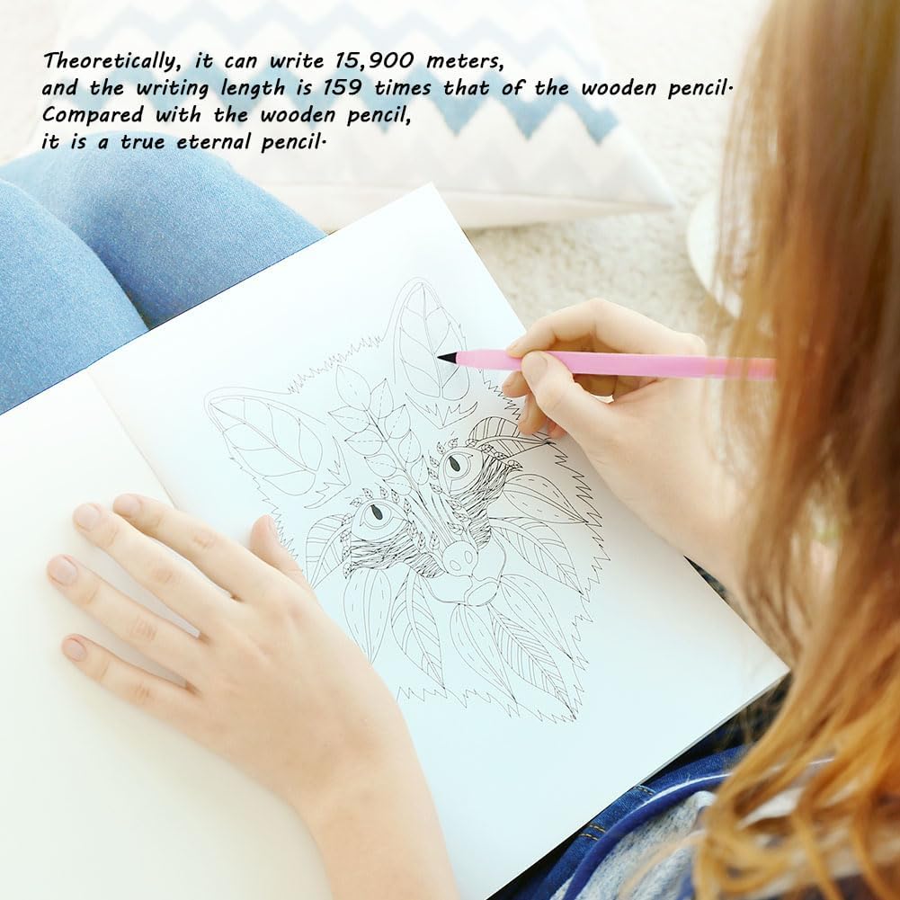 AUAUY 20PCS Inkless Pencil Replaceable Refill, Infinite Pencil Replaceable Graphite Nib, Graphite Nib Metal Inkless, Everlasting Pencils Replacement Head for Writing Drawing Office School Supplies