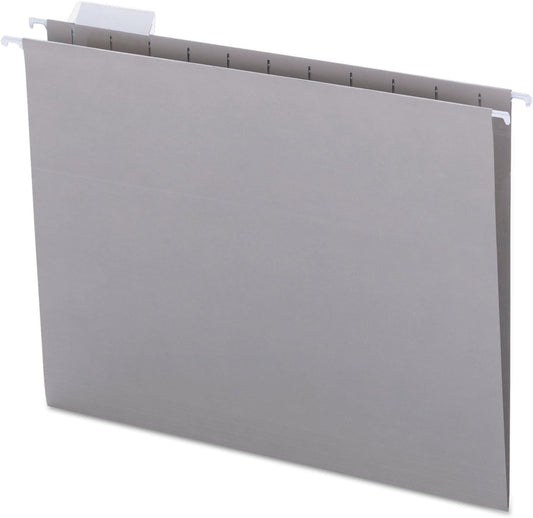 Smead Colored Hanging File Folder with Tab, 1/5-Cut Adjustable Tab, Letter Size, Purple, 25 per Box (64072) (Pack of 1)