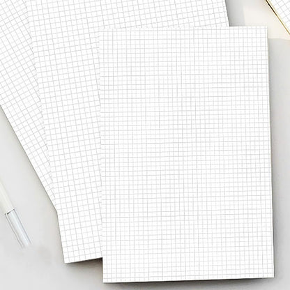 A5 Grid Refill Paper, 6-Hole Graph Paper, 100Sheets / 200Pages Loose-Leaf Grid Paper, 100gsm White Paper, 5.8" x 8.3 "