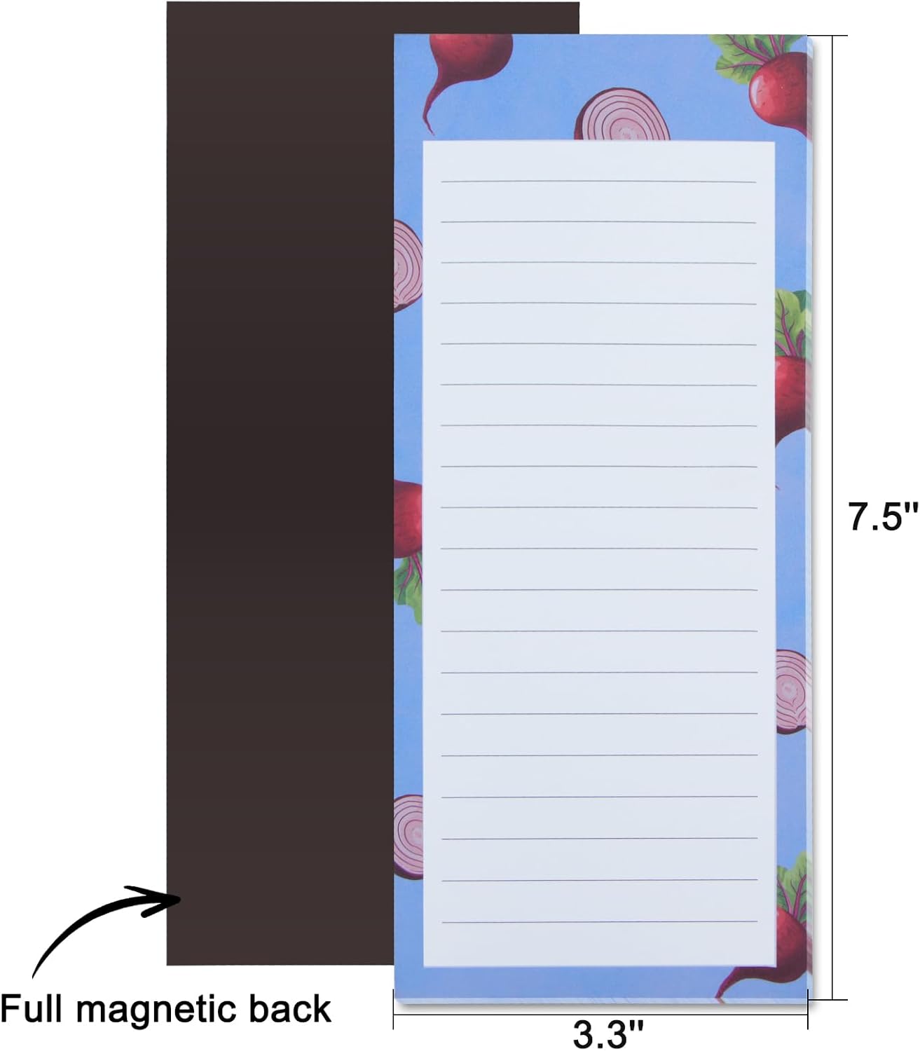 FLIPPED 4 Pack Magnetic Notepads for Refrigerator, Notepad Grocery List Large Magnet Pad for Fridge,Full Magnet Back Design Magnetic Memo Pads for Grocery List, Shopping List, to-Do List(200 Sheets)