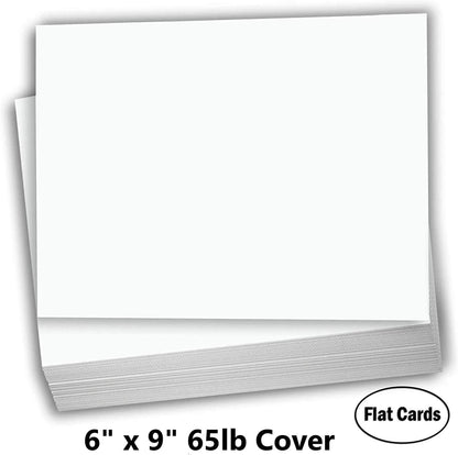 Hamilco Blank Index Cards 6" x 9" Card Stock 65lb Cover White Cardstock Paper - 100 Pack
