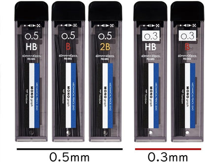 Tombow MG ECG-320 Sharp Lead, 0.02 inch (0.5 mm), B (Double Guide Case with Single Draw/Bulk), MONO Mono Graph