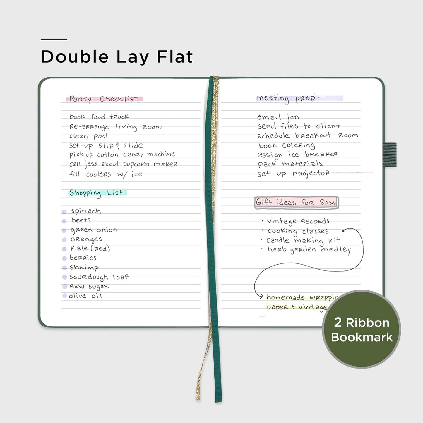 &And Per Se Lined Journal Notebook, 160 Pages, A5 5.7 x 8 inches College Ruled Thick Paper Notebook Journals for Writing, Hardcover Notebooks for Women Men Office School (1 Pack, Green) - Colors B