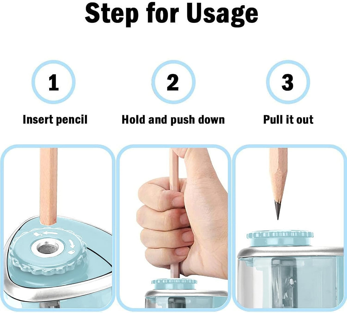 Aogwat Pencil Sharpener Electric Pencil Sharpener for Kids, Blade to Fast Sharpen, Suitable for No.2/School/Classroom/Office/Home (Black)