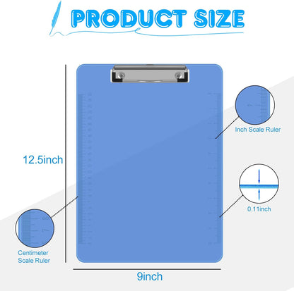 Clipboards, HERKKA 25 Pack Plastic Office Clipboards, Assorted Transparent Color Plastic Clip,Letter