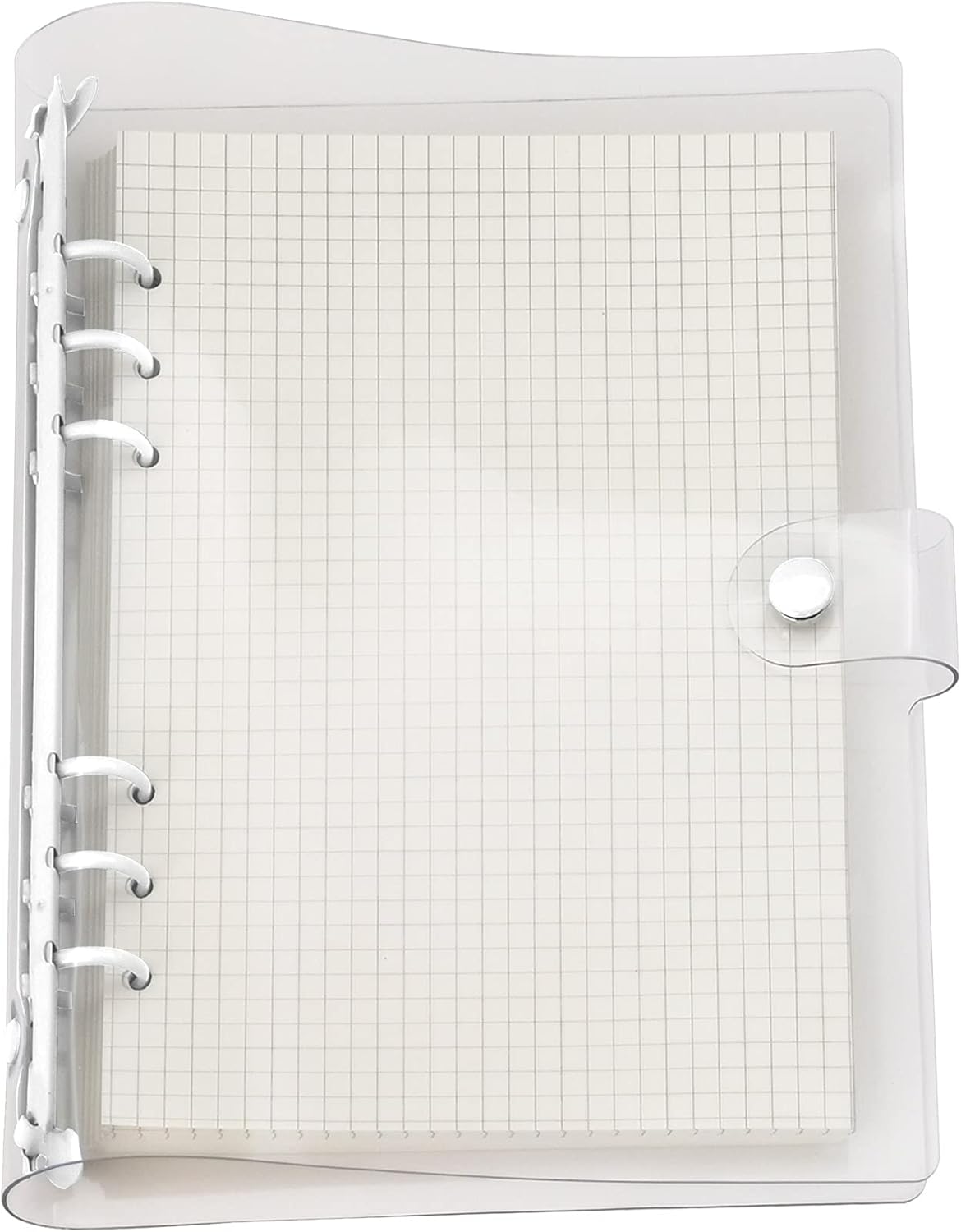 A6 A5 6-Holes Colorful PVC Cover Round Ring View Binder with Snap Button Closure File Folder for Loose Leaf Sheet Protectors Notebook Refill (Pink Daisy, A5 Mini Set) - Colors B