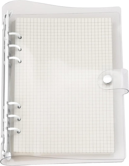 A6 A5 6-Holes Colorful PVC Cover Round Ring View Binder with Snap Button Closure File Folder for Loose Leaf Sheet Protectors Notebook Refill (Pink Daisy, A5 Mini Set) - Colors B