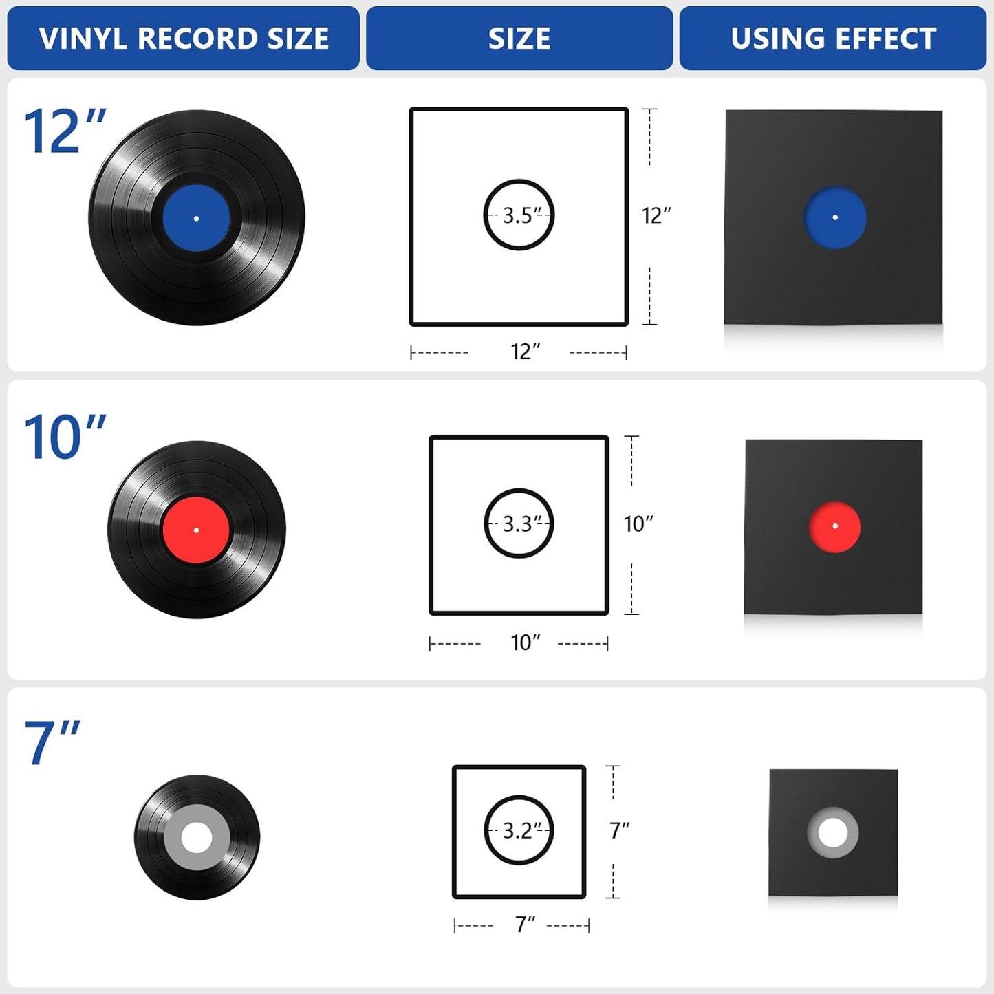 VKheroKV GU-YO Durable Thick Kraft Brown Covers Record LP Jackets Cardboard with Center Hole 10 Pack (12 inch) …