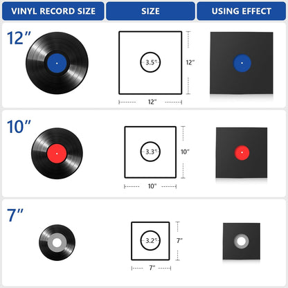 VKheroKV GU-YO Durable Thick Kraft Brown Covers Record LP Jackets Cardboard with Center Hole 10 Pack (12 inch) …