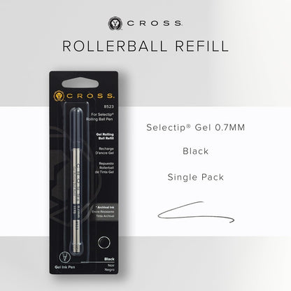 Cross Selectip Gel Rollerball Pen Refill, Medium Point, Black, 2-Pack (8523-2)