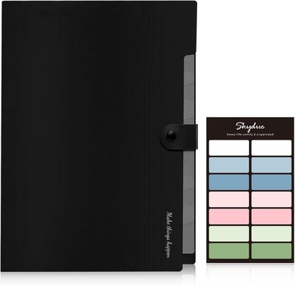 SKYDUE Expanding File Organizer with 8 Pockets, Accordion File Folders with Labels, Portable Document Paper Bill Receipt Organizer, Home College School Office Supplies, Letter Size, Blue