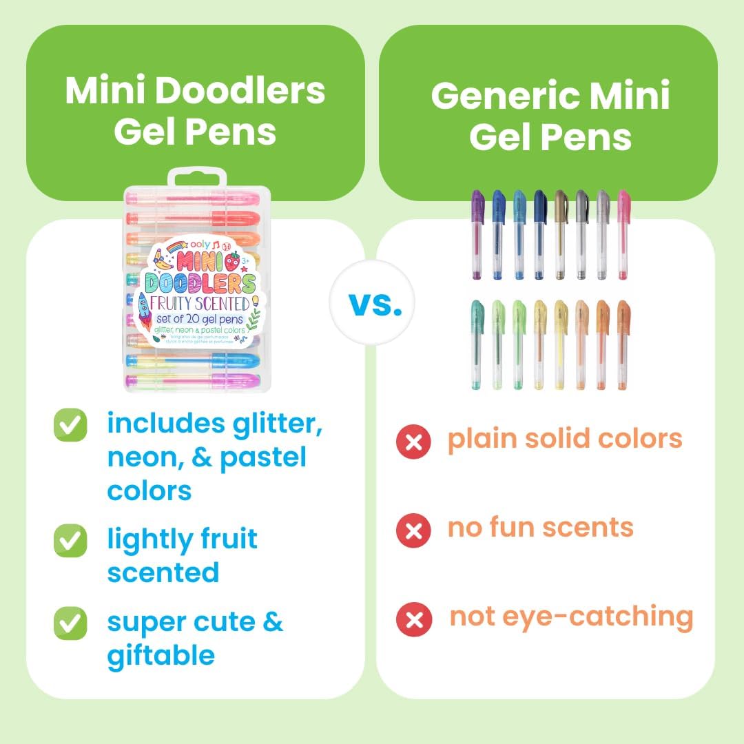 Ooly Scented Yummy Yummy Glitter Gel Pens Set of 12-1.00mm NIB Scented Glitter Pens for Kids and Adults, Art and Stationery Supplies