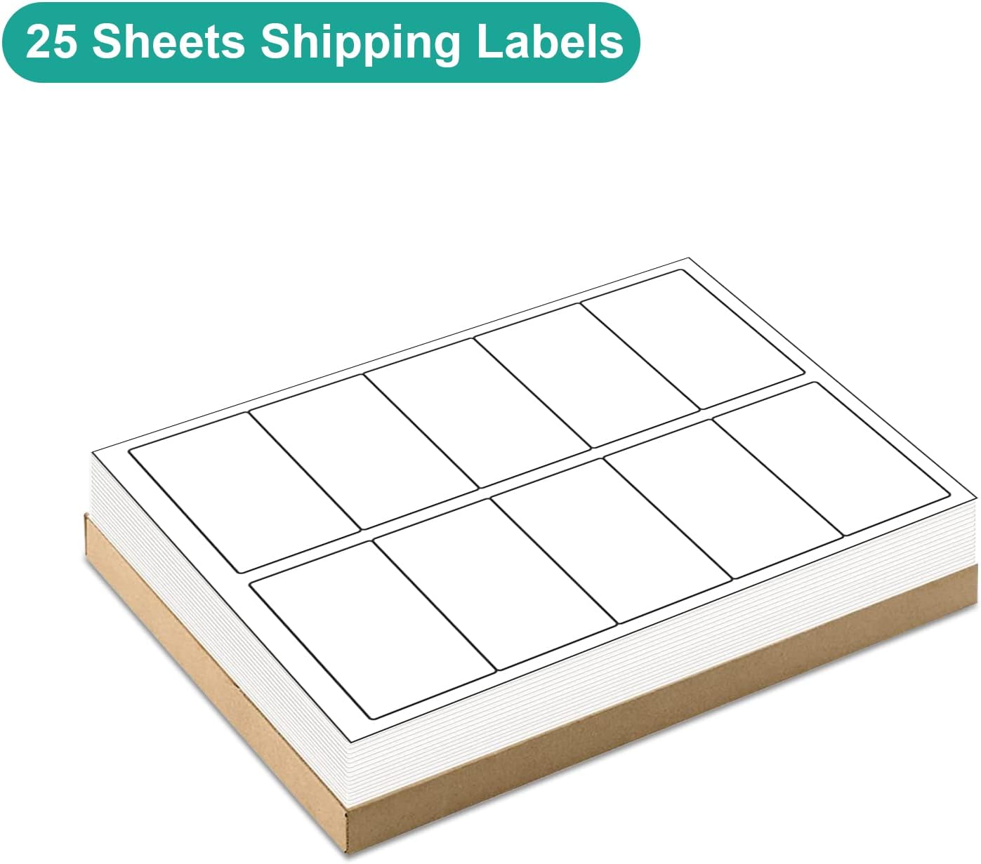 MFLABEL Half Sheet Shipping Labels - 200 Self Adhesive Sticker Sheets for Laser & Inkjet Printers, Waterproof & Smudge-Free, with 12 Free Fragile Labels for Packaging, Shipping and Crafting - Colors A