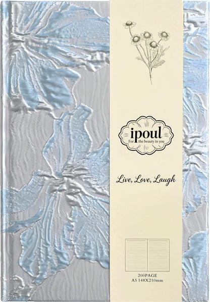 ipoul Flower Notebook, A5, 6x8, Hardcover, Lay Flat, Lined Paper, Journal for Women, Writing Notebook, Pretty, Hibiscus, Pink, Birthday Gifts for Women, Wedding Shower Gifts, Mothers Day Gift
