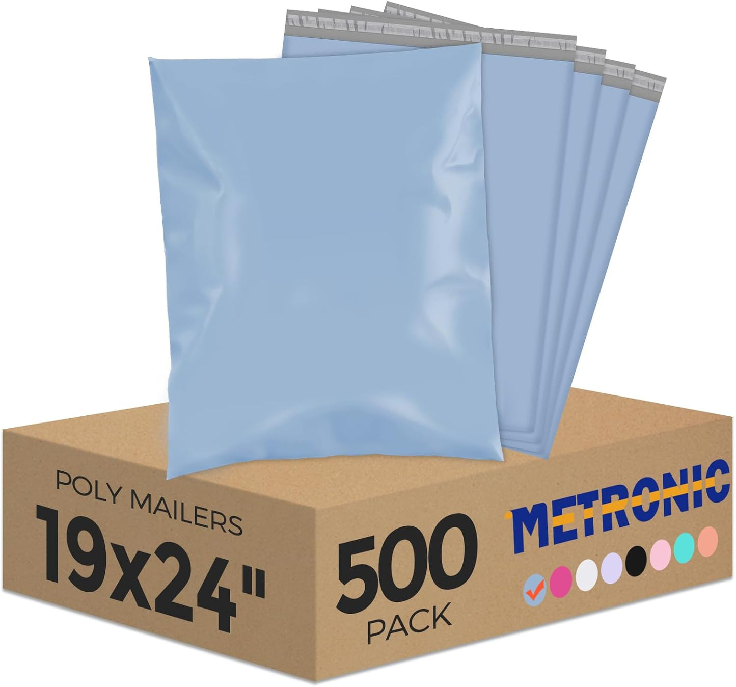 Metronic Poly Mailers 10x13 300 Pcs, Small Shipping Bags for Clothes, Shipping Envelopes for Small Business, Strong Adhensive Mailing Bags, Haze Blue