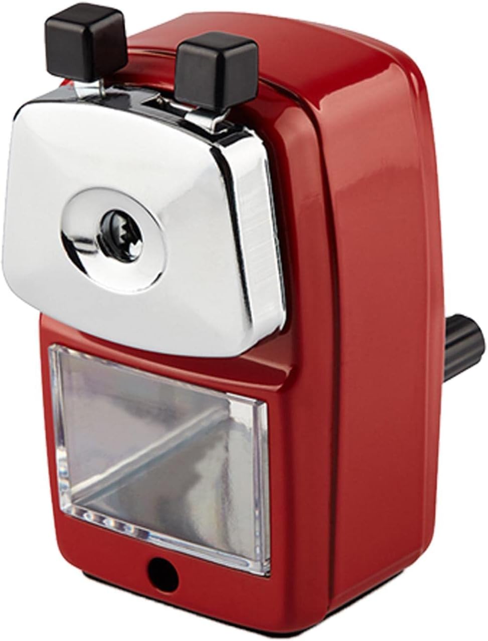 Pencil Sharpener, School Office Manual Desktop Sharpener for Standard and Jumbo Pencils, Pencil Sharpener Metal Manual Crank for Classroom, Home and Art(Color:Red)