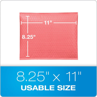 Quality Park Bubble Mailers, 8.5 x 11 Shipping Envelopes, Water Resistant White Poly Padded Envelopes, Redi-Strip Peel Off Closure, 25/Box (QUA85859)