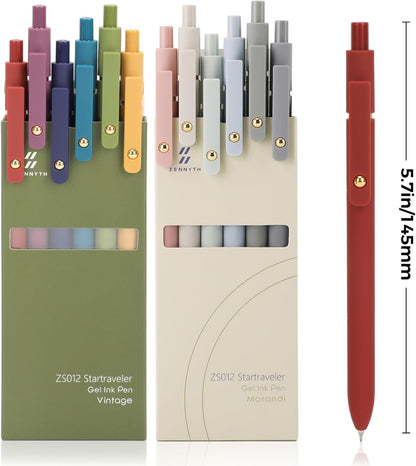 Ddaowanx Gel Pens, 6 Pcs 0.5mm Quick Dry Black Ink Pens Fine Point Smooth Writing Pens, Cute Office School Supplies Gifts for Women
