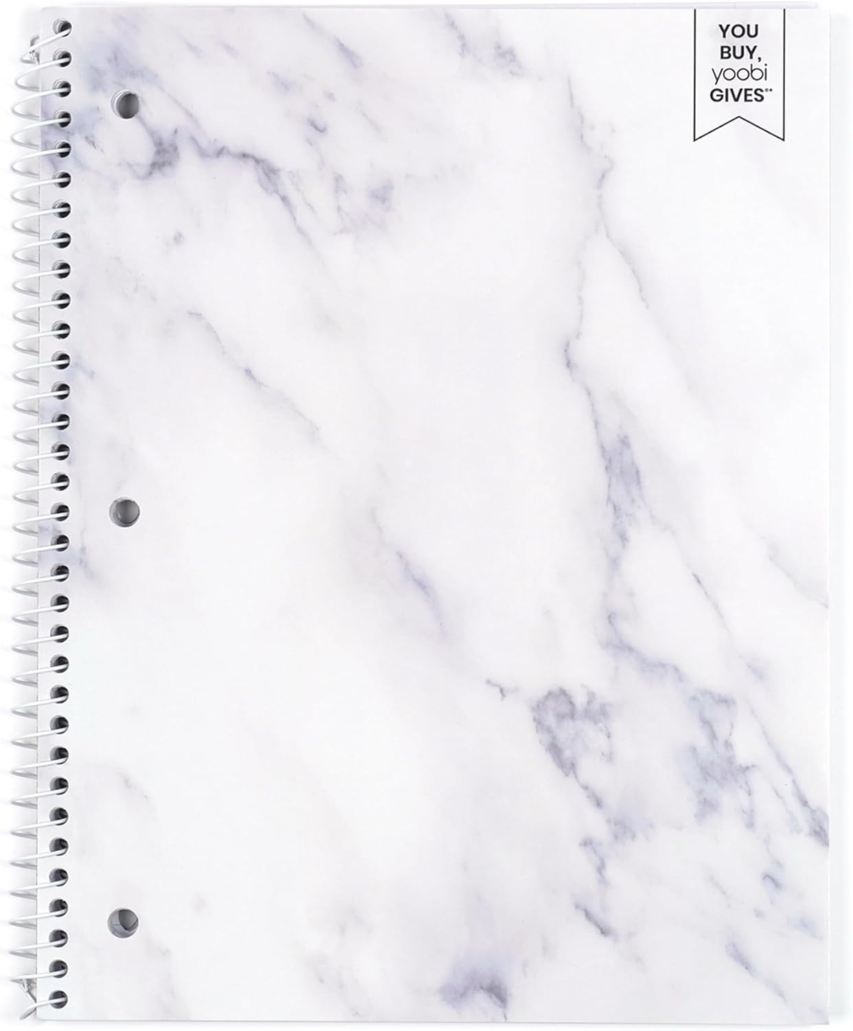 Yoobi College Ruled 8 x 10.5” Spiral Notebook Set – 3-Pack of 1 Subject Notebooks, Pink, Purple & Black Celestial Patterns – 150 Perforated 3-Hole Punched Sheets