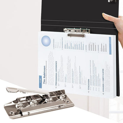 4 Pack A4 Double Strong Clips File Folder Report Cover, Punchless Binder, Clamp Binder Without Rings Office Project Folder,Documents File Folder, for Letter Size or A4 Size, 200 Sheet Capacity