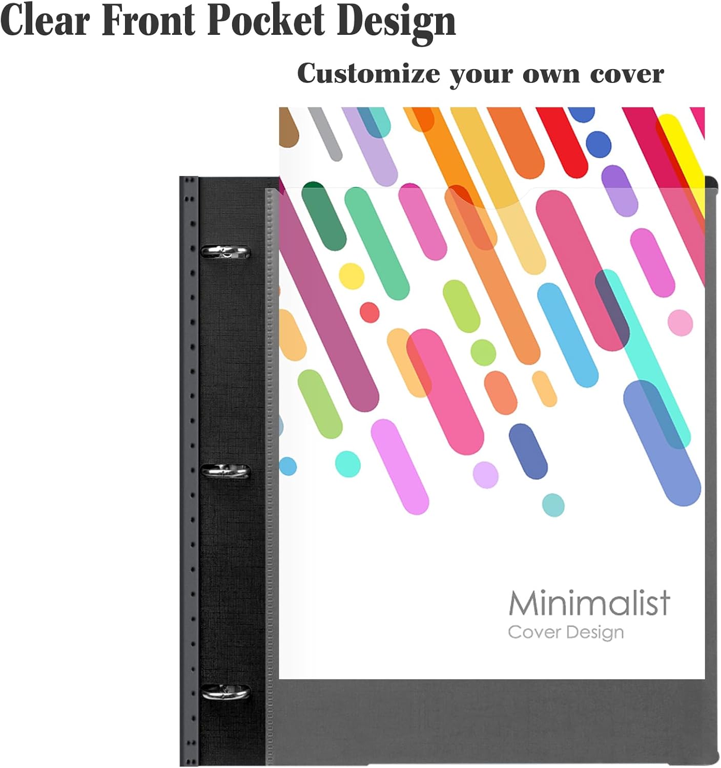 INFUN Telescoping 3 Ring Binder - 4PCS, Portable Plastic 3 Ring Binder with Telescoping Spine, Binders with Foldable Front Cover Holds 8.5"x11" Paper for School, Office, Homes