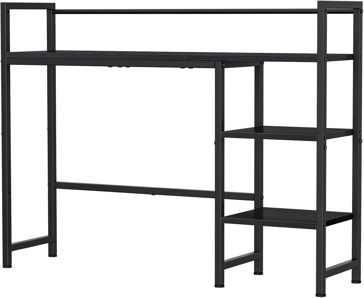 Snughome Desk Shelf, 38.6" Desktop Organizer Shelf, Desk Hutch for Computer Monitor, 4 Tier Desk Display Rack, Wood Desktop Bookshelf Storage Rack for Home Office Dorm, Rustic Brown | Desk Hutch, Computer Monitor, Desktop Display Rack, Home Office Dorm