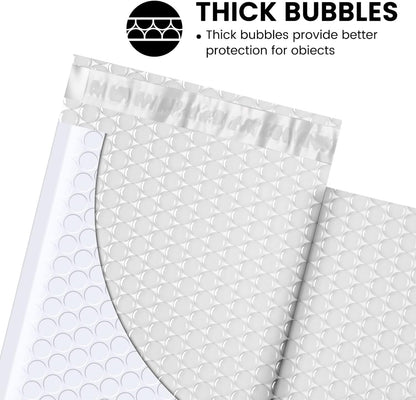 Fuxury Black Bubble Mailers 4x8" 200 Pack Waterproof Padded Envelopes Self Seal Bubble Envelopes Usable Size 4x7" Padded Mailers for Small Business Shipping Envelope Mailers