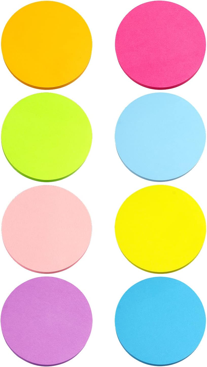 SIMONA Bubble Shape Sticky Notes 8 Color Bright Colorful Sticky Pad 75 Sheets/Pad Self-Sticky Note Pads