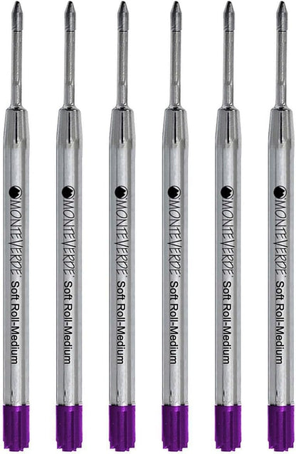 Monteverde Soft Roll Ballpoint Pen Refills to Fit Parker-Style Pens, Medium Point, Brown, 2-Pack, Smooth Writing Technology for Parker, Conklin, Schmidt, and More